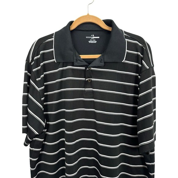 Grand Slam Golf Men's Sz 2XL Black White Striped Short Sleeve Polo Shirt - Picture 2 of 8